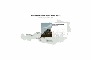 Karte mit Wandersommer-Route und Nationalpark Hohe Tauern. | © Ferienregion Nationalpark Hohe Tauern, Lucas Vollmann_Noah Ulrich