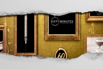 Ein Escape Room mit dekorativen Elementen wie goldenen Rahmen und einer Spritze an der Wand. | © Sixty Minutes - Escape Room Neukirchen