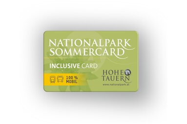 Darstellung der Nationalpark SommerCard Hohe Tauern mit dem Schriftzug "Inclusive Card". | © Ferienregion Nationalpark Hohe Tauern