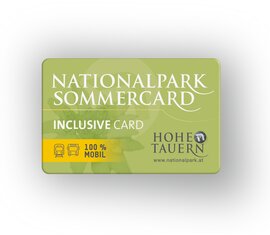 Darstellung der Nationalpark SommerCard Hohe Tauern mit dem Schriftzug "Inclusive Card". | © Ferienregion Nationalpark Hohe Tauern