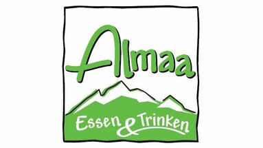 Logo von "Restaurant Almaa" mit grünen Bergen und dem Schriftzug "Essen & Trinken" darunter | © Restaurant Almaa